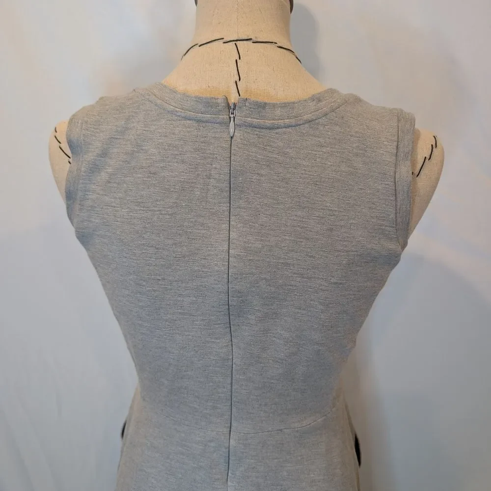 Banana Republic‎ Light Gray Sleeveless Fit-and-Flare Coastal Mini Dress sz4
